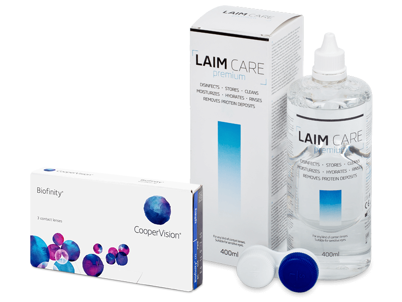 Biofinity (3 лещи) + разтвор Laim Care 400 ml - Пакет на оферта