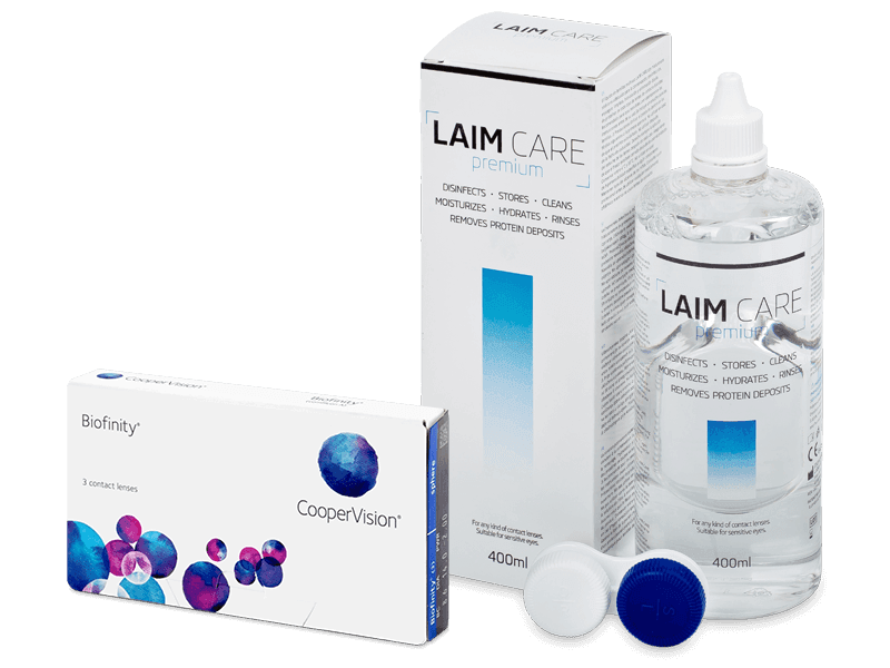 Biofinity (3 лещи) + разтвор Laim Care 400 ml - Пакет на оферта