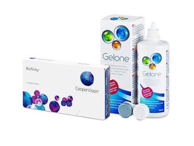 Biofinity (3 лещи) + разтвор Gelone 360 ml