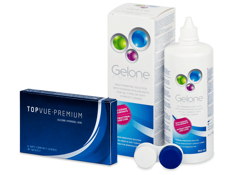 TopVue Premium (6 лещи) + разтвор Gelone 360 ml - Пакет на оферта