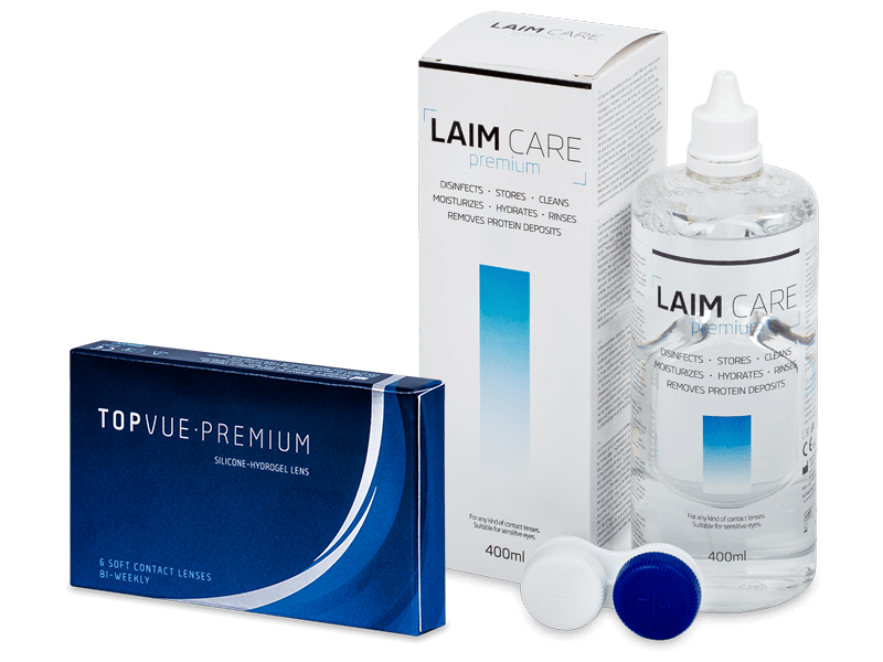 TopVue Premium (6 лещи) + Разтвор Laim-Care 400 мл - Пакет на оферта