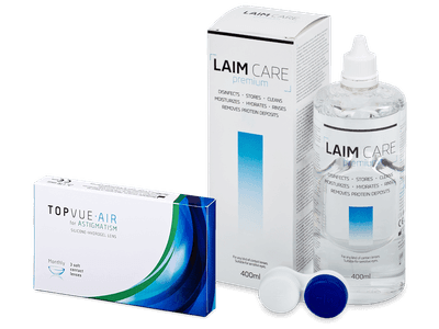 TopVue Air for Astigmatism (3 лещи) + разтвор Laim-Care 400 мл