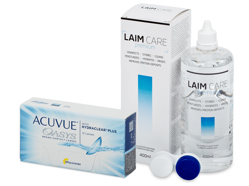 Acuvue Oasys (12 лещи) + разтвор Laim Care 400 ml - Пакет на оферта