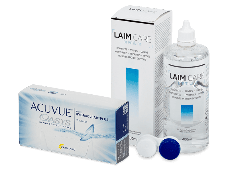 Acuvue Oasys (12 лещи) + разтвор Laim Care 400 ml - Пакет на оферта