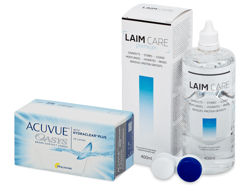 Acuvue Oasys (24 лещи) + разтвор Laim Care 400 ml - Пакет на оферта