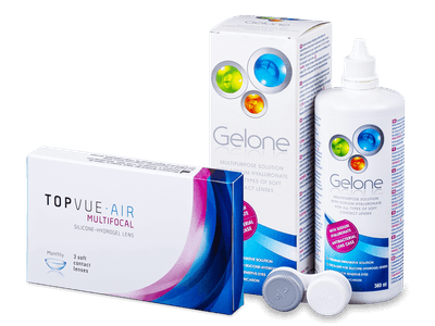 TopVue Air Multifocal (3 лещи) + разтвор Gelone 360 мл