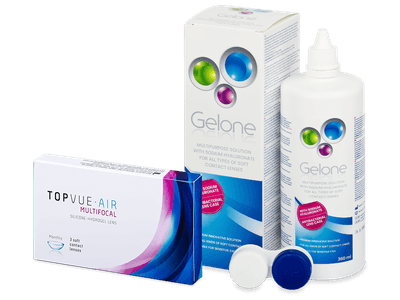 TopVue Air Multifocal (3 лещи) + разтвор Gelone 360 ml