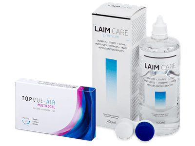 TopVue Air Multifocal (3 лещи) + разтвор Laim-Care 400 мл