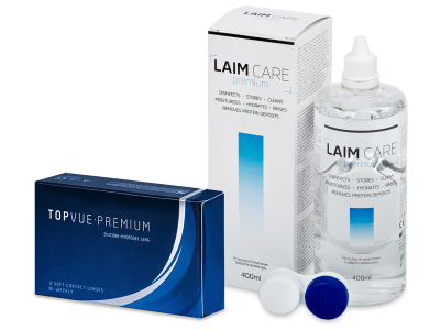 TopVue Premium (12 лещи) + разтвор Laim-Care 400 ml - Пакет на оферта