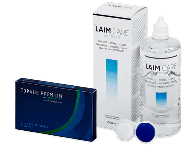 TopVue Premium for Astigmatism (3 лещи) + разтвор Laim-Care 400 мл