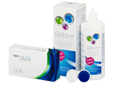 TopVue Air for Astigmatism (6 лещи) + разтвор Gelone 360 ml