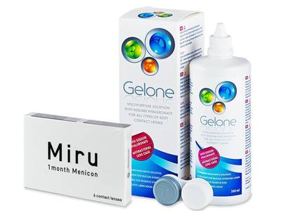 Miru 1month Menicon (6 лещи) + разтвор Gelone 360 ml