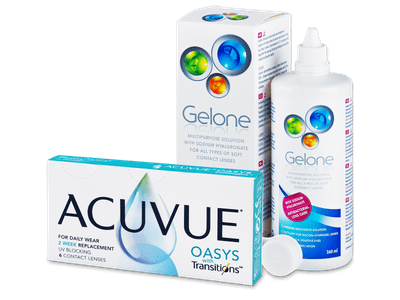 Acuvue Oasys with Transitions (6 лещи) + Gelone ратвор 360 ml