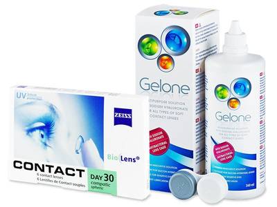 Carl Zeiss Contact Day 30 Compatic (6 лещи) + разтвор Gelone 360 ml - По-старт дизайн