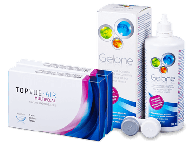 TopVue Air Multifocal (6 лещи) + разтвор Gelone 360 ml - По-старт дизайн