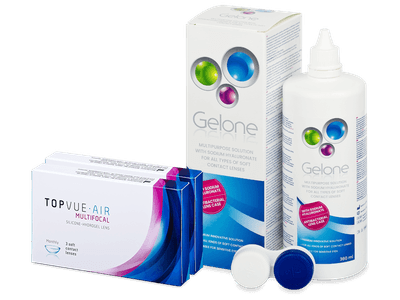TopVue Air Multifocal (6 лещи) + разтвор Gelone 360 ml - Пакет на оферта