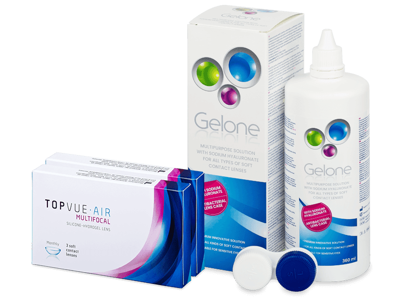 TopVue Air Multifocal (6 лещи) + разтвор Gelone 360 ml - Пакет на оферта