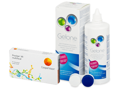 Proclear Multifocal XR (6 лещи) + разтвор Gelone 360 ml