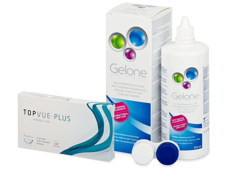 TopVue Monthly Plus (6 лещи) + разтвор Gelone 360 ml - Пакет на оферта