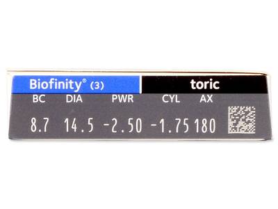 Biofinity Toric (3 лещи) - Преглед на параметри