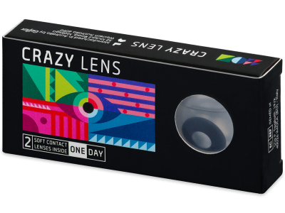 CRAZY LENS - Black Out - дневни с диоптър (2 лещи) - Coloured contact lenses