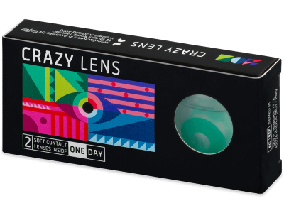 CRAZY LENS - Emerald Green - дневни с диоптър (2 лещи) - Coloured contact lenses