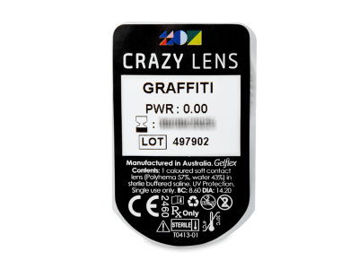 CRAZY LENS - Graffiti - дневни без диоптър (2 лещи) - Преглед на блистер