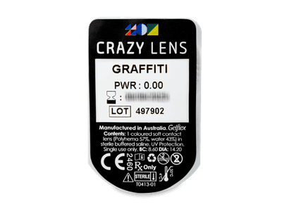 CRAZY LENS - Graffiti - дневни без диоптър (2 лещи) - Преглед на блистер