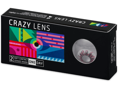 CRAZY LENS - Harlequin Black - дневни с диоптър (2 лещи) - Coloured contact lenses