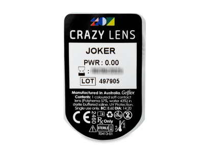 CRAZY LENS - Joker - дневни без диоптър (2 лещи) - Преглед на блистер