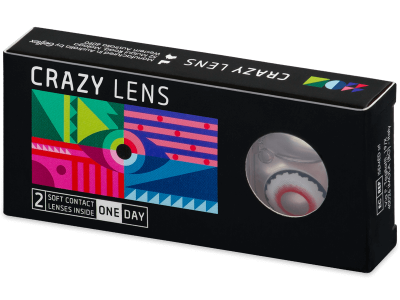 CRAZY LENS - Mad Clown - дневни с диоптър (2 лещи) - Coloured contact lenses