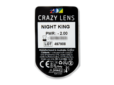 CRAZY LENS - Night King - дневни с диоптър (2 лещи) - Преглед на блистер