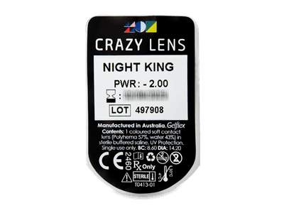 CRAZY LENS - Night King - дневни с диоптър (2 лещи) - Преглед на блистер