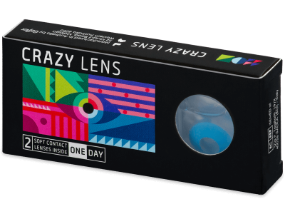 CRAZY LENS - Sky Blue - дневни с диоптър (2 лещи) - Coloured contact lenses