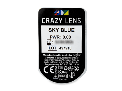 CRAZY LENS - Sky Blue - дневни без диоптър (2 лещи) - Преглед на блистер