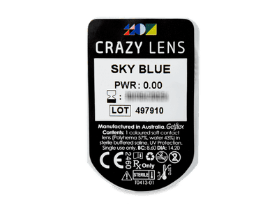 CRAZY LENS - Sky Blue - дневни без диоптър (2 лещи) - Преглед на блистер