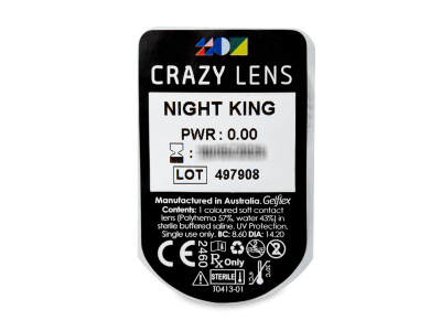 CRAZY LENS - Night King - дневни без диоптър (2 лещи) - Преглед на блистер