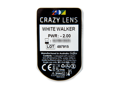 CRAZY LENS - White Walker - дневни с диоптър (2 лещи) - Преглед на блистер