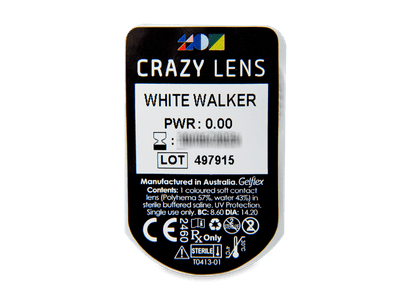 CRAZY LENS - White Walker - дневни без диоптър (2 лещи) - Преглед на блистер