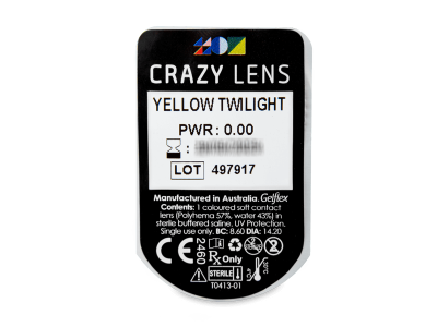 CRAZY LENS - Yellow Twilight - дневни без диоптър (2 лещи) - Преглед на блистер
