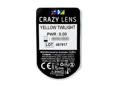 CRAZY LENS - Yellow Twilight - дневни без диоптър (2 лещи) - Преглед на блистер