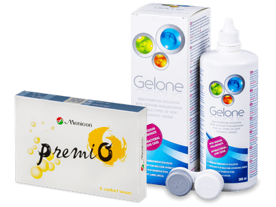 Menicon PremiO (6 лещи) + разтвор Gelone 360 ml - По-старт дизайн