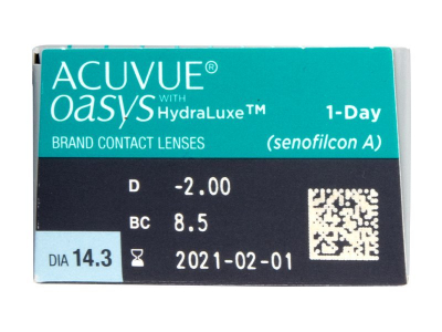 Acuvue Oasys 1-Day with Hydraluxe (30 лещи) - Преглед на параметри