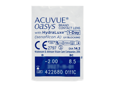 Acuvue Oasys 1-Day with Hydraluxe (30 лещи) - Преглед на блистер