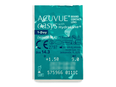 Acuvue Oasys 1-Day with Hydraluxe (30 лещи) - Преглед на блистер