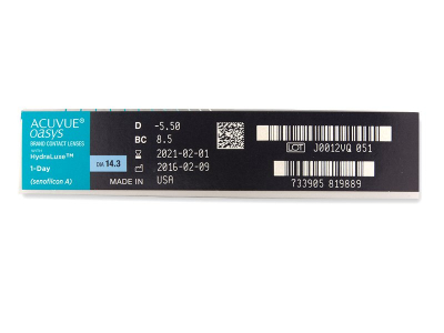 Acuvue Oasys 1-Day with Hydraluxe (90 лещи) - Преглед на параметри