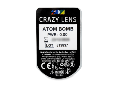 CRAZY LENS - Atom Bomb - дневни без диоптър (2 лещи) - Преглед на блистер