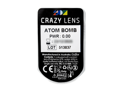 CRAZY LENS - Atom Bomb - дневни без диоптър (2 лещи) - Преглед на блистер