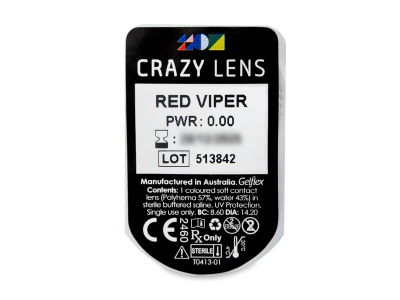 CRAZY LENS - Red Viper - дневни без диоптър (2 лещи) - Преглед на блистер