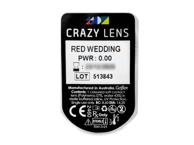 CRAZY LENS - Red Wedding - дневни без диоптър (2 лещи) - Преглед на блистер
